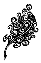 abstract, freehand pen and ink drawing: Leaf.