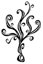 abstract, freehand pen and ink drawing: Sapling.