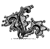abstract, freehand pen and ink drawing, weed.