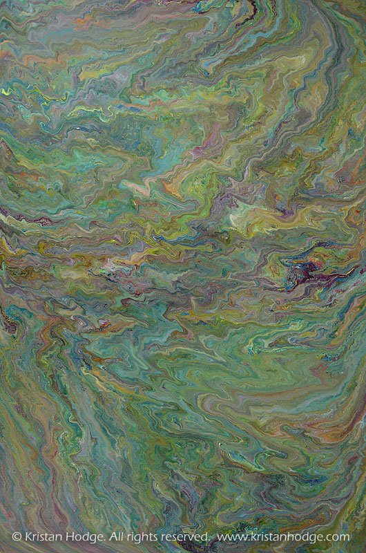 Painting: Moss. Acrylic on canvas. Abstract, colorful, calming, greens, mossy