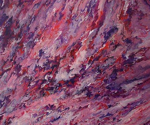 Painting: Fireworks. Acrylic on canvas. Abstract, reds