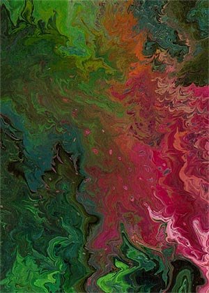 Painting: Strange Landscape #7. Acrylic on paper.