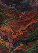 Magic Carpet #1. Acrylic on paper. Abstract. 5 x 7 inches