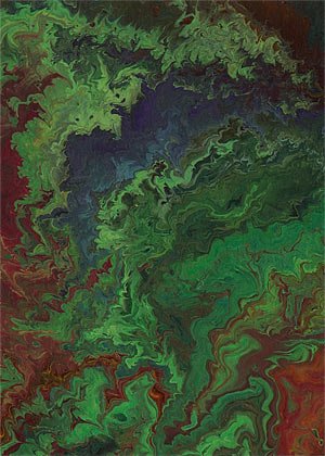 Painting: Night in the Woods #3. Acrylic on paper.