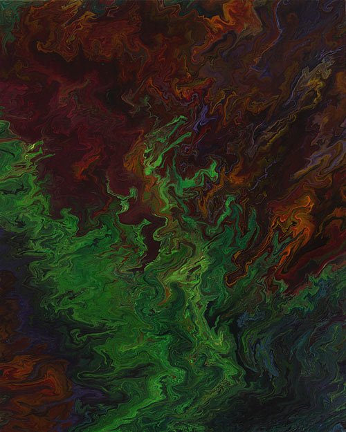 Painting: Night in the Woods #8. Acrylic on paper.