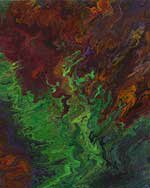 Night in the Woods #8. Acrylic on paper. Abstract. 8 x 10 inches