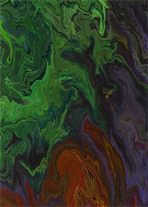 Painting: Night in the Woods #14. Acrylic on paper.