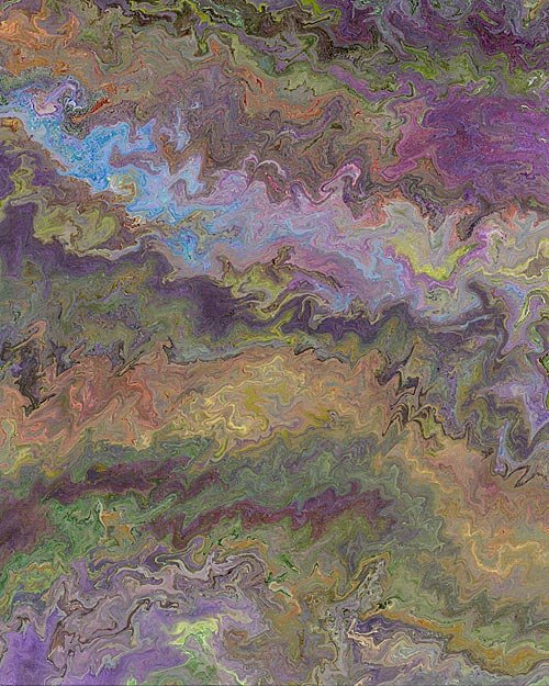 Painting: Autumn Dusk #5. Acrylic on paper.