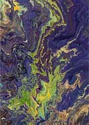 Sunken Treasure #7. Acrylic on paper. Abstract. 5 x 7 inches