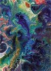 Cosmic #2. Acrylic on paper. Abstract. 2.5 x 3.5 inches, ACEO, Trading Card